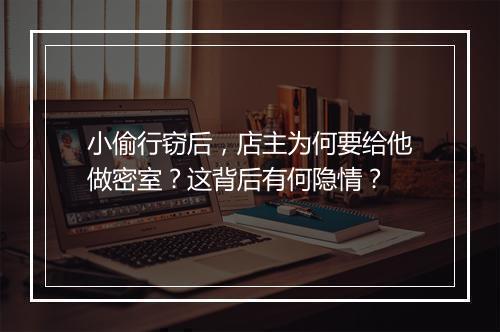 小偷行窃后,店主为何要给他做密室?这背后有何隐情?