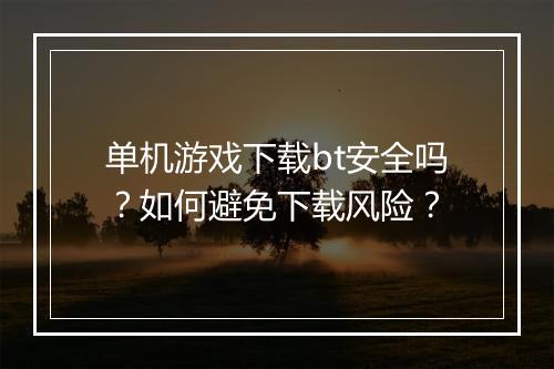 单机游戏下载bt安全吗?如何避免下载风险?