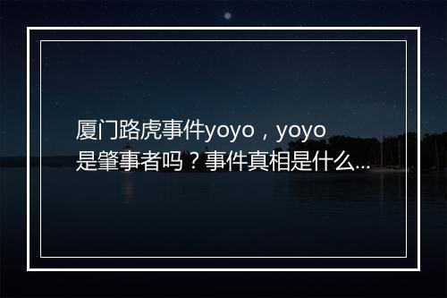 厦门路虎事件yoyo，yoyo是肇事者吗？事件真相是什么？