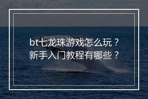 bt七龙珠游戏怎么玩？新手入门教程有哪些？