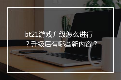 bt21游戏升级怎么进行？升级后有哪些新内容？