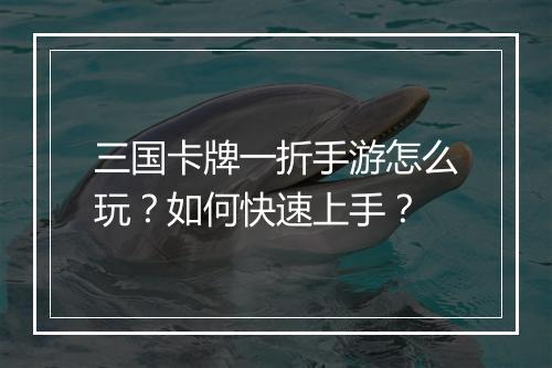 三国卡牌一折手游怎么玩？如何快速上手？