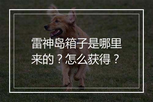 雷神岛箱子是哪里来的?怎么获得?