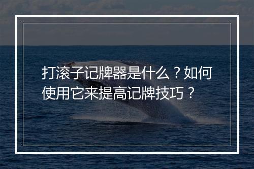 打滚子记牌器是什么?如何使用它来提高记牌技巧?