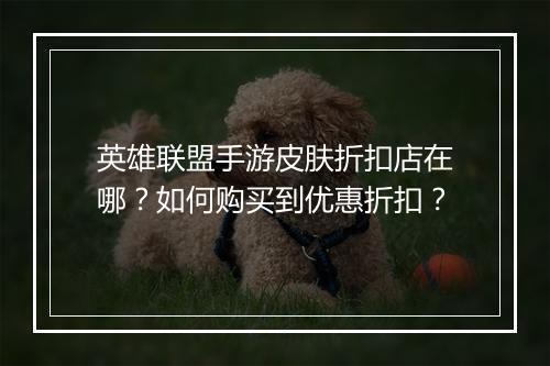 英雄联盟手游皮肤折扣店在哪？如何购买到优惠折扣？