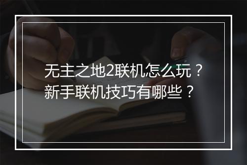 无主之地2联机怎么玩?新手联机技巧有哪些?