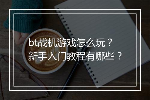 bt战机游戏怎么玩？新手入门教程有哪些？