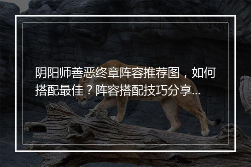 阴阳师善恶终章阵容推荐图，如何搭配最佳？阵容搭配技巧分享？