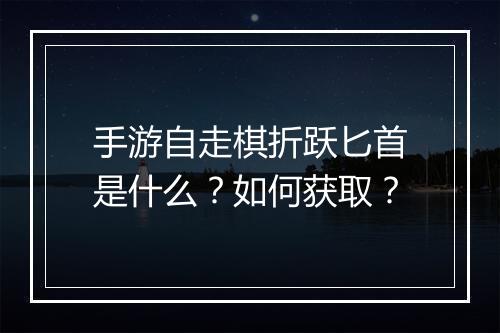 手游自走棋折跃匕首是什么？如何获取？