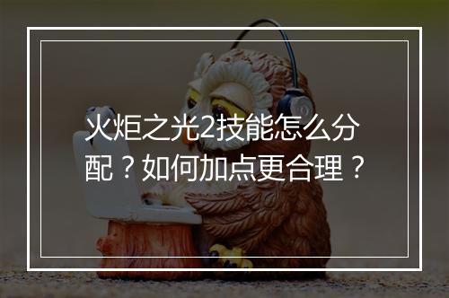 火炬之光2技能怎么分配？如何加点更合理？