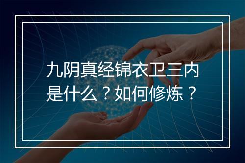 九阴真经锦衣卫三内是什么？如何修炼？