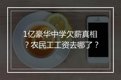 1亿豪华中学欠薪真相?农民工工资去哪了?
