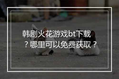韩剧火花游戏bt下载?哪里可以免费获取?