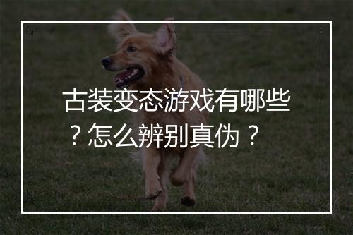 古装变态游戏有哪些？怎么辨别真伪？