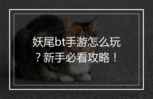 妖尾bt手游怎么玩？新手必看攻略！