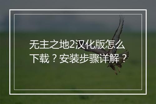 无主之地2汉化版怎么下载?安装步骤详解?
