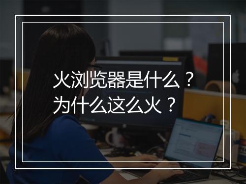 火浏览器是什么?为什么这么火?
