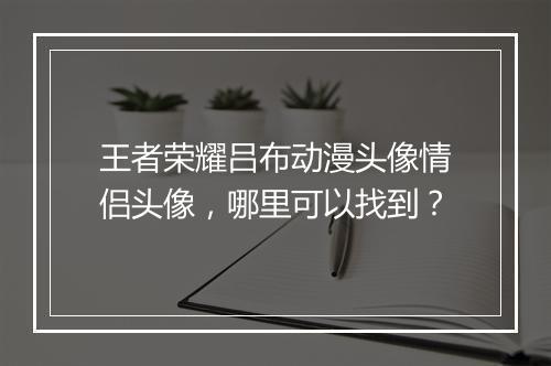 王者荣耀吕布动漫头像情侣头像，哪里可以找到？