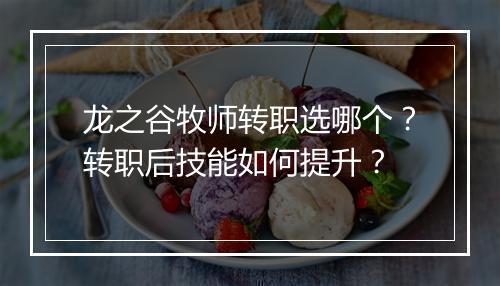 龙之谷牧师转职选哪个?转职后技能如何提升?