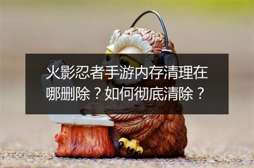 火影忍者手游内存清理在哪删除？如何彻底清除？