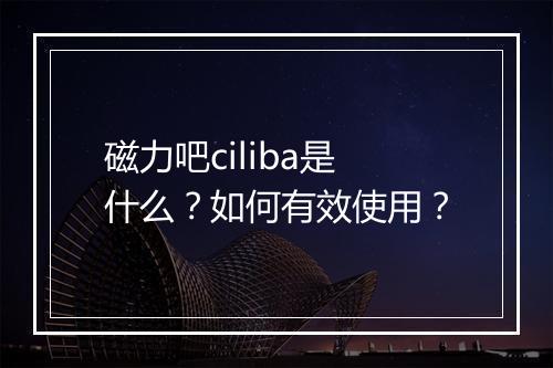 磁力吧ciliba是什么?如何有效使用?