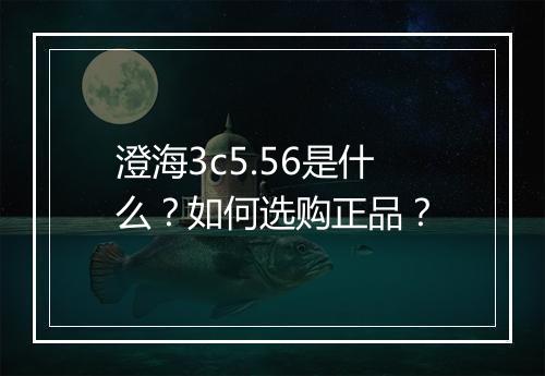 澄海3c5.56是什么?如何选购正品?