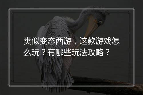 类似变态西游,这款游戏怎么玩?有哪些玩法攻略?