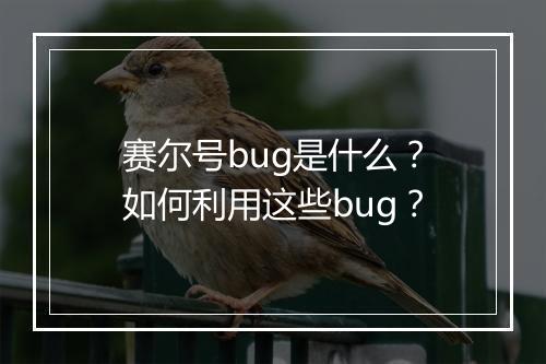 赛尔号bug是什么?如何利用这些bug?