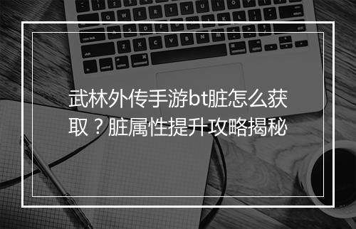 武林外传手游bt脏怎么获取?脏属性提升攻略揭秘
