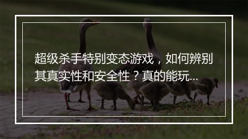 超级杀手特别变态游戏,如何辨别其真实性和安全性?真的能玩吗?
