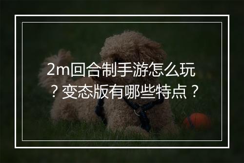 2m回合制手游怎么玩?变态版有哪些特点?