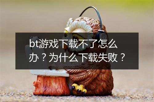 bt游戏下载不了怎么办?为什么下载失败?