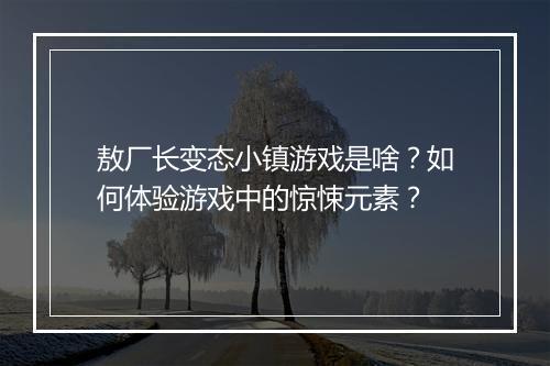 敖厂长变态小镇游戏是啥?如何体验游戏中的惊悚元素?