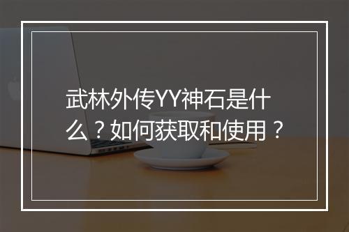 武林外传YY神石是什么?如何获取和使用?