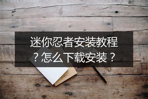 迷你忍者安装教程?怎么下载安装?