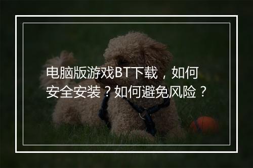 电脑版游戏BT下载,如何安全安装?如何避免风险?