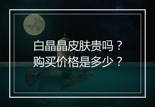 白晶晶皮肤贵吗？购买价格是多少？