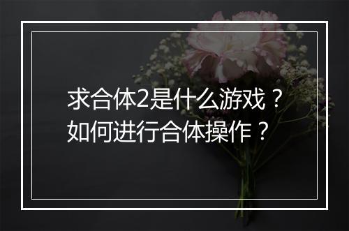 求合体2是什么游戏？如何进行合体操作？