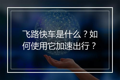 飞路快车是什么?如何使用它加速出行?