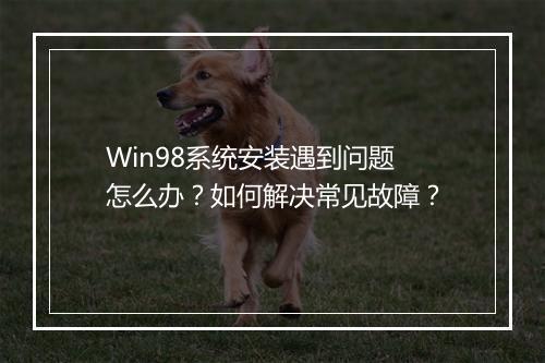 Win98系统安装遇到问题怎么办?如何解决常见故障?