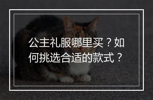 公主礼服哪里买?如何挑选合适的款式?