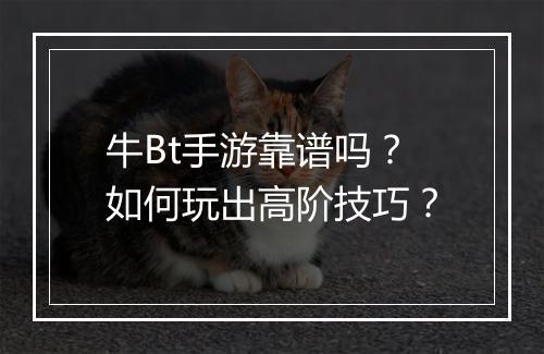 牛Bt手游靠谱吗？如何玩出高阶技巧？