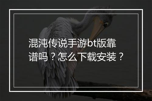 混沌传说手游bt版靠谱吗?怎么下载安装?