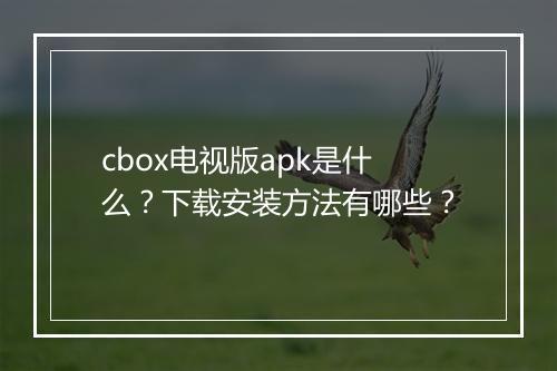 cbox电视版apk是什么？下载安装方法有哪些？