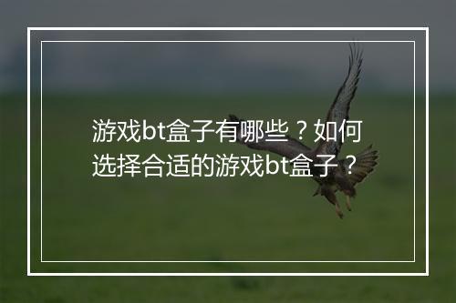 游戏bt盒子有哪些？如何选择合适的游戏bt盒子？