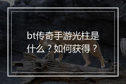 bt传奇手游光柱是什么?如何获得?