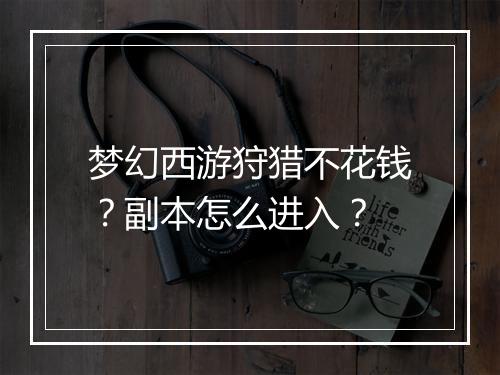 梦幻西游狩猎不花钱？副本怎么进入？