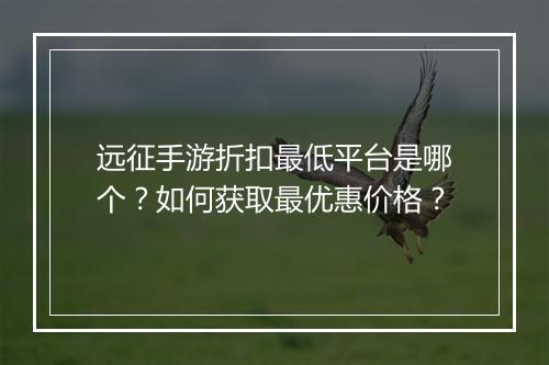 远征手游折扣最低平台是哪个？如何获取最优惠价格？