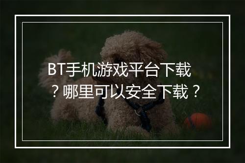BT手机游戏平台下载？哪里可以安全下载？