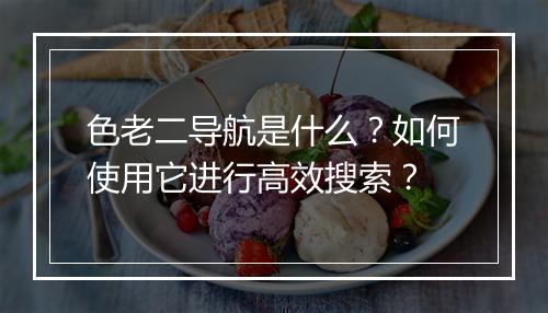 色老二导航是什么？如何使用它进行高效搜索？